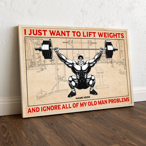 Personalized Weightlifting Men Poster - I Just Want To Lift Weights - Muscle Man - Poster & Canvas - GoDuckee