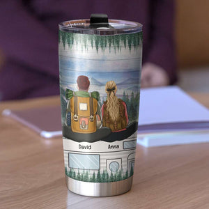 So Many In The Mountain Yet I Found You and You Found Me, Personalized Couple Tumbler for Camping Lovers - Tumbler Cup - GoDuckee