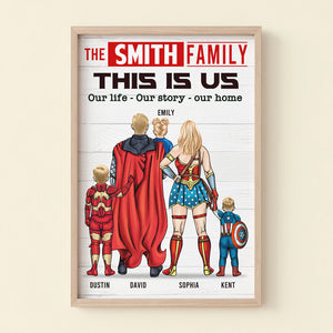 Super Family - Our Life - Our Story - Our Home, Personalized Canvas Print For Mom and Dad - Poster & Canvas - GoDuckee