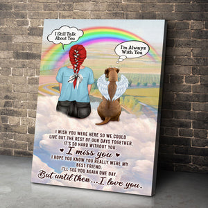 I Wish You Were Here Personalized Heaven Dog Canvas Print Gift For Dog Lovers - Poster & Canvas - GoDuckee
