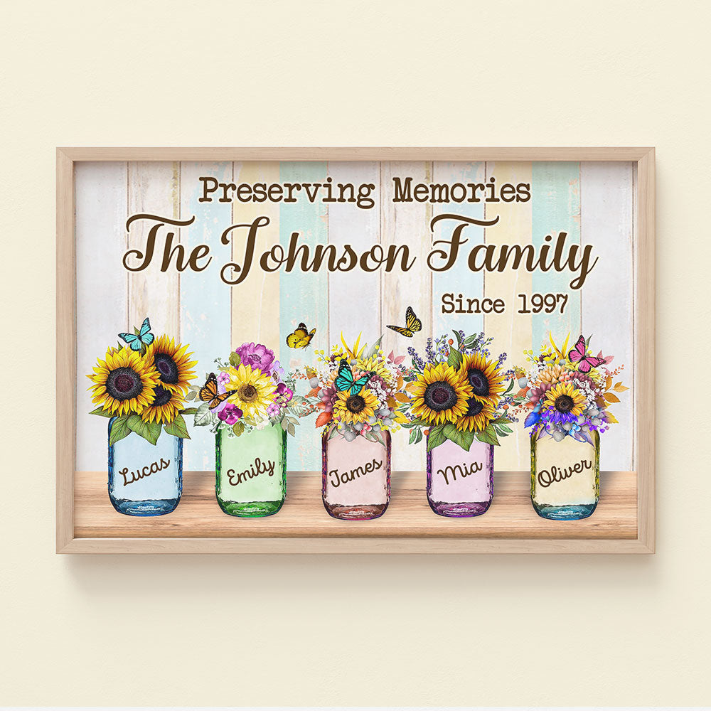 Preserving Memories Personalized Canvas Print, Gift For Family, Flower Family Canvas Print - Poster & Canvas - GoDuckee