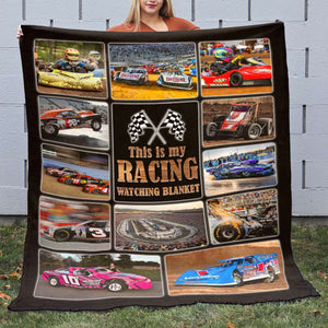 This Is My Racing Watching Blanket, Custom Photo Gift For Racer, Racing Fans & Family - Blanket - GoDuckee
