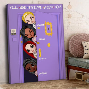 Personalized 4 Friends Dolls Poster - I'll Be There For You - Purple Friends Background - Poster & Canvas - GoDuckee