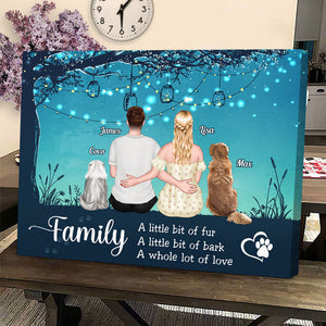 Family A Little Bit Of Fur, Personalized Canvas Print, Gift For Dog Lovers, Gift For Cat Lovers - Poster & Canvas - GoDuckee