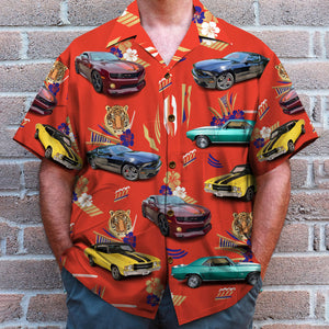 Custom Classic Car Photo Hawaiian Shirt, Gift For Car Lovers - Hawaiian Shirts - GoDuckee