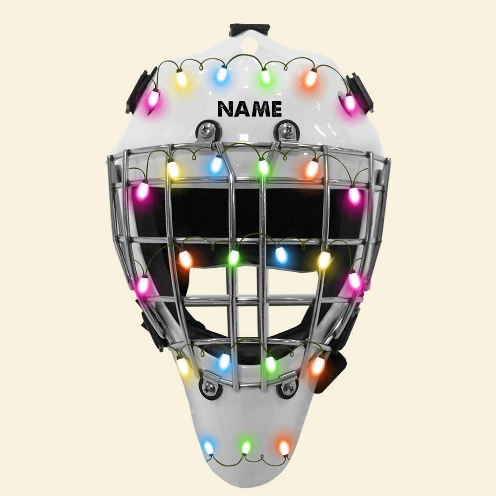 Hockey Helmet Cage - Personalized Christmas Ornament - Christmas Gift For Hockey Lovers - Ornament - GoDuckee