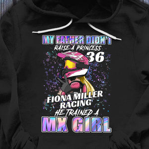 Personalized Motocross Girl Shirts - My Father Trained A MX Girl - Hologram Pattern - Shirts - GoDuckee