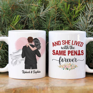 And She Lived With The Same Penis Forever - Personalized New Wedding Couple Mug - Gift For Couple - Coffee Mug - GoDuckee