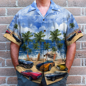 Weekend Forecast Car Show With A Chance Of Beer Custom Car Photo Hawaiian Shirt Gift For Car Lovers - Hawaiian Shirts - GoDuckee