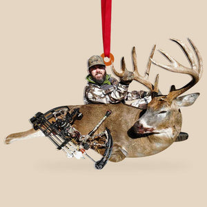 Custom Photo Deer Hunting Ornament, Christmas Tree Decor, Gift For Hunter - Ornament - GoDuckee