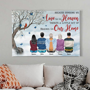 Because Someone We Love is in Heaven Personalized Canvas Print, Gift For Family - Poster & Canvas - GoDuckee