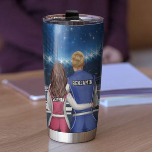 Personalized Racing Couple Tumbler Cup - Boyfriend Called Me Pretty and Took Me Racing - Couple Shoulder to Shoulder - Tumbler Cup - GoDuckee