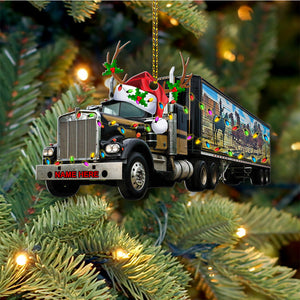 Trucker Christmas Semi Truck 1 Custom Shape Ornament - Ornament - GoDuckee