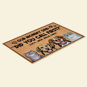 Did You Call First, Personalized Door Mat, Gift For Dog And Cat Lover - Doormat - GoDuckee
