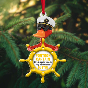 Pontoon Duck Captain - More Dunker, Personalized Acrylic Ornament - Ornament - GoDuckee