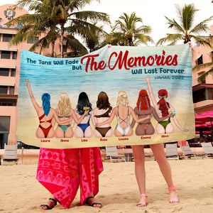 The Tan Will Fade But The Memories Will Last Forever Personalized Beach Towel, Gift For Girls - Beach Towel - GoDuckee