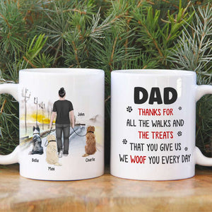 Thanks For All The Walks, Personalized Mug, Gifts For Dog Lover - Coffee Mug - GoDuckee