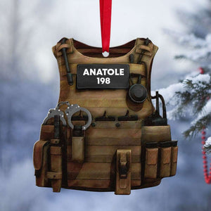 Police Bulletproof Vest Christmas -Personalized Christmas Ornament - Gift for Police - Ornament - GoDuckee