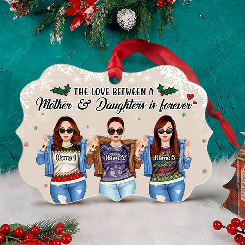 The Love Between Mother and Daughters - Personalized Ornament - Gift For Mother and Daughters - Ornament - GoDuckee