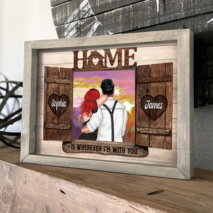 Home Is Wherever I'm With You Personalized Couple Canvas Print, Gift For Couple - Poster & Canvas - GoDuckee