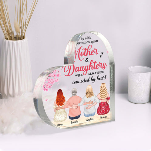 Mother And Daughter Will Always Be Connected By Heart, Mother's Day Gift Personalized Acrylic Plaque - Decorative Plaques - GoDuckee