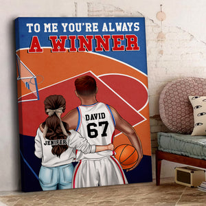 Personalized Basketball Couple Poster - You're Always A Winner - Couple Shoulder to Shoulder - Poster & Canvas - GoDuckee