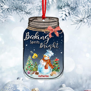 Baking Spirits Bright Christmas Vintage Ball Jar Acrylic Custom Shape Ornament Personalized Christmas Ornament - Ornament - GoDuckee