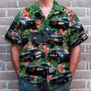 Police Vehicles Hawaiian Shirt, Tropical Pattern - Hawaiian Shirts - GoDuckee