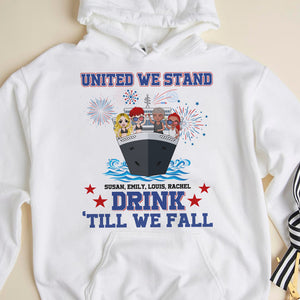 United We Stand Drink Till We Fall Personalized Cruising Shirts, Gift For Independence Day - Shirts - GoDuckee