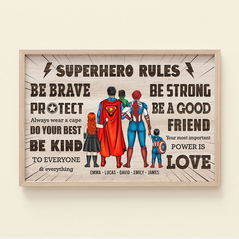 Super Family Rules - Personalized Canvas Print - Gift For Dad, Mom - Poster & Canvas - GoDuckee