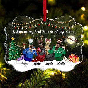 Sisters Of My Soul Personalized Medallion Acrylic Ornament - Ornament - GoDuckee