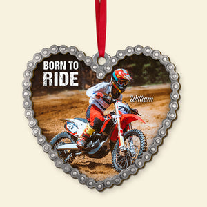 Born To Ride Custom Motocross Ornament, Christmas Tree Decor - Ornament - GoDuckee