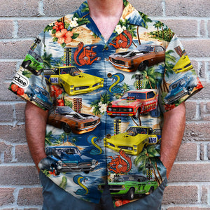 Custom Drag Racing Car Photo Hawaiian Shirt, Beach Pattern, Gift For Summer - Hawaiian Shirts - GoDuckee