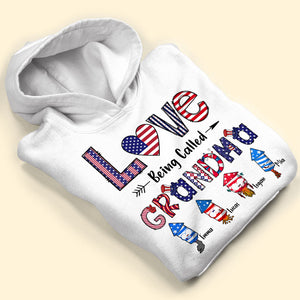 Love Being Called Grandma Personalized Family 4th Of July Shirt Gift For Family - Shirts - GoDuckee