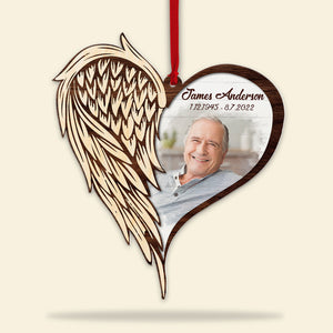 Half Of My Heart Is In Heaven Personalized Heaven Wood Ornament, Christmas Gift - Ornament - GoDuckee