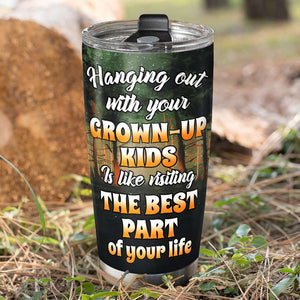 Hanging Out With Your Grow-up Kids, Family Camping Personalized Tumbler Gift For Family - Tumbler Cup - GoDuckee