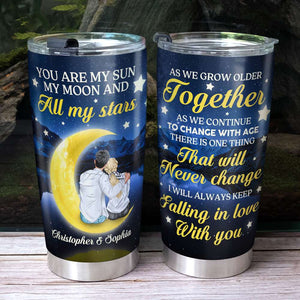 You Are My Sun My Moon And My All Stars Personalized Couple Tumbler Cup - Tumbler Cup - GoDuckee