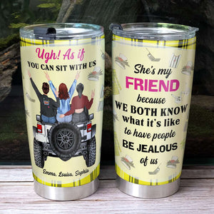 Car Girl Journey, As If You Can Sit With Us, Personalized Besties Tumbler - Tumbler Cup - GoDuckee