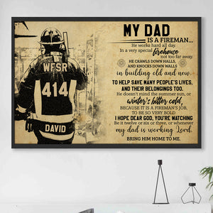 Personalized Firefighter Poster - Bring Him Home To Me - Vintage - Poster & Canvas - GoDuckee