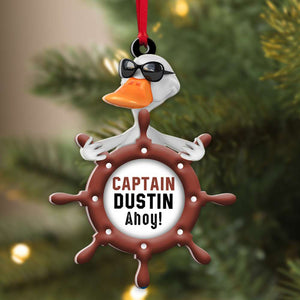 Cruising Captain Duck Ahoy, Personalized Acrylic Ornament - Ornament - GoDuckee