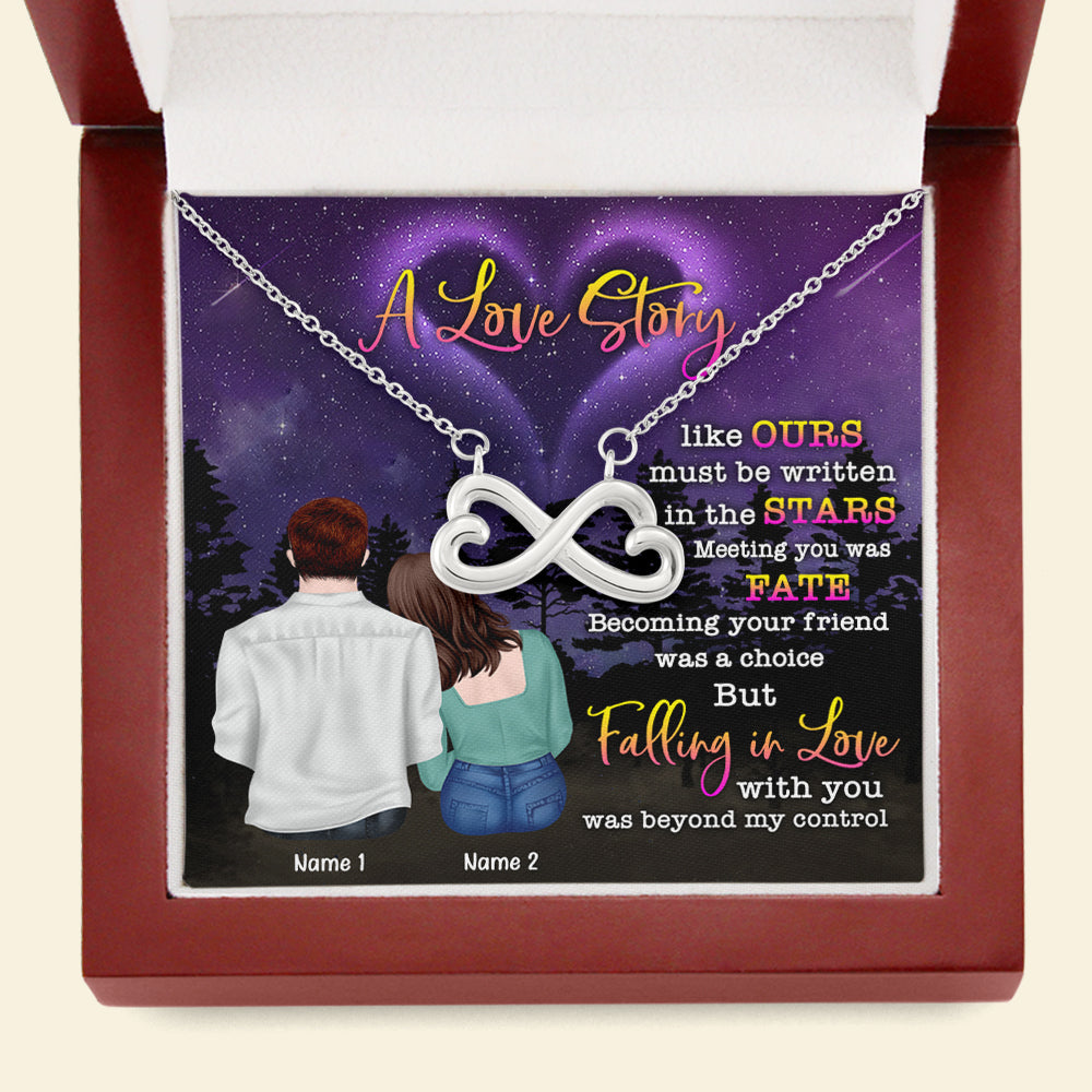 Couple A Love Story Like Ours - Personalized Message Card Jewelry - Gift for Him/Her - Couple Shoulder to Shoulder - Jewelry - GoDuckee