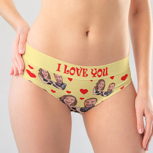 I Love You, Custom Couple Boxer Briefs Underwear, Gift For Couple, Heart Pattern - Boxer Briefs - GoDuckee