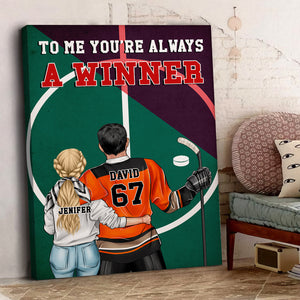 Personalized Hockey Couple Poster - To Me You're Always A Winner - Couple Shoulder to Shoulder - Poster & Canvas - GoDuckee