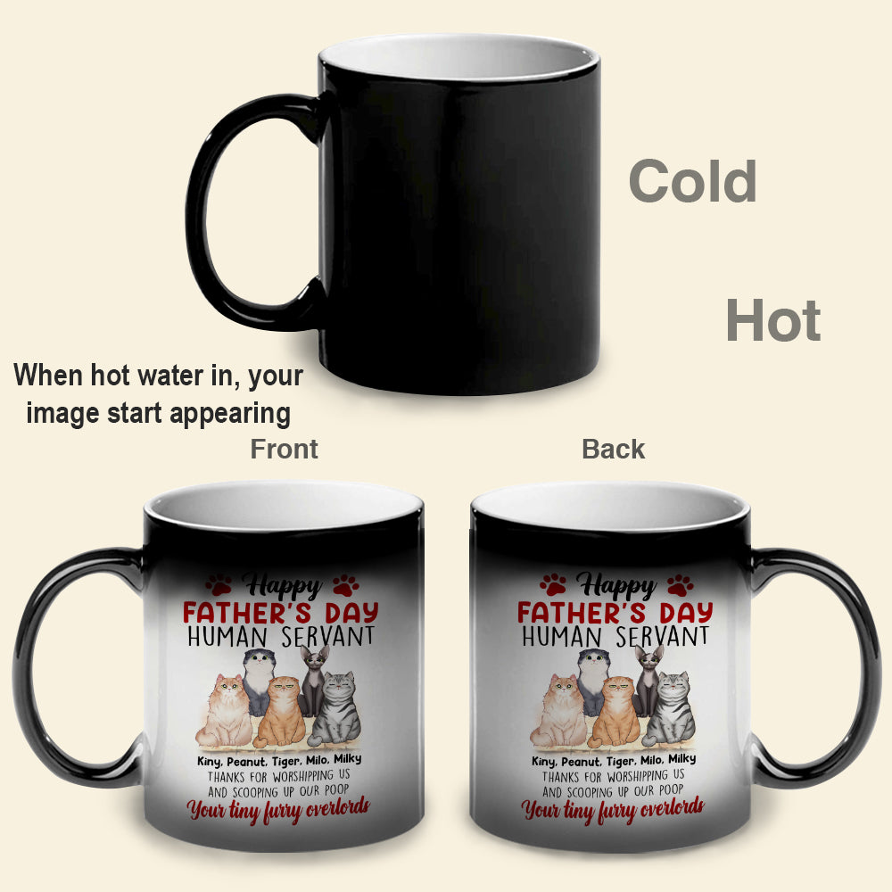 Thanks for Worshipping and Scooping Poop Up, Personalized Magic Mug, Gifts for Cat Lovers - Magic Mug - GoDuckee