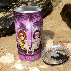 Resting Beach Face Personalized Friends Tumbler, Gift For Friends - Tumbler Cup - GoDuckee