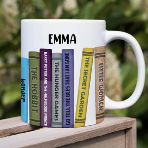 Custom Book Titles Mug, Gift For Book Lovers - Coffee Mug - GoDuckee
