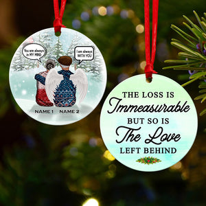 In Memorial Of My Husband, The Loss Is Immeasurable - Personalized Old Couple Ceramic Ornament - Christmas Gift For Mother - Ornament - GoDuckee