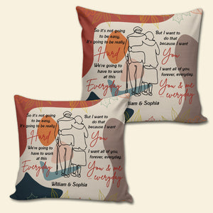 Forever Old Couple Line Art Pillow - Pillow - GoDuckee