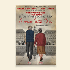 Personalized Couple Canvas Print, Forever With You I'm Destined To Be - Poster & Canvas - GoDuckee