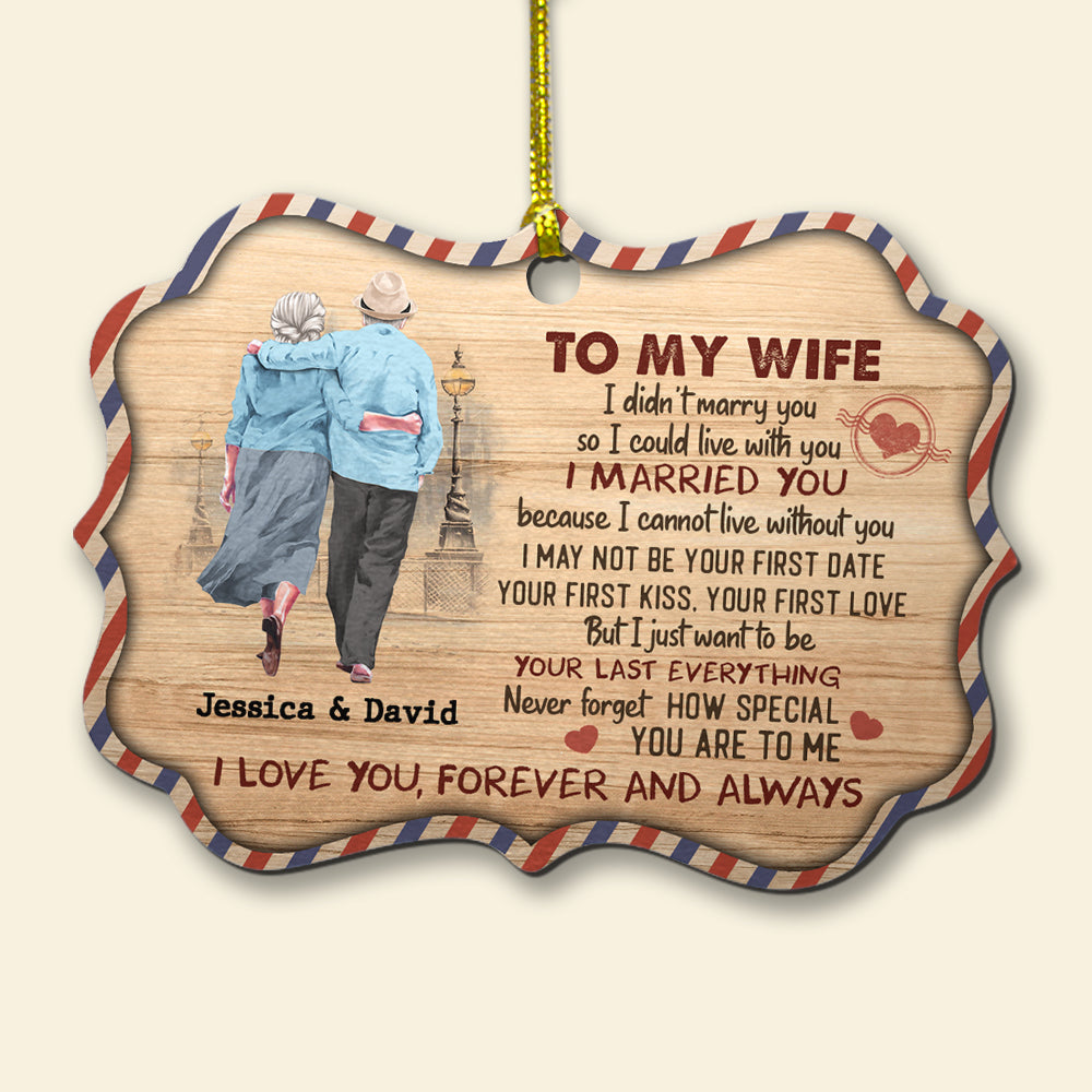I Love You Forever And Always Personalized Medallion Acrylic Ornament, Gift For Couple - Ornament - GoDuckee